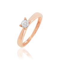 Bague Solitaire Collection Grace Or Rose Diamant