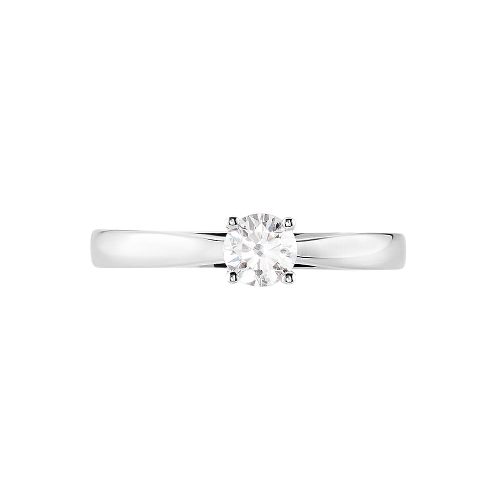 Bague Solitaire Iris Or Blanc Diamant - Bagues solitaires Femme | Histoire d’Or