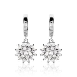 Créoles Argent Blanc Maximille Oxydes De Zirconium - Boucles d'oreilles créoles Femme | Histoire d’Or