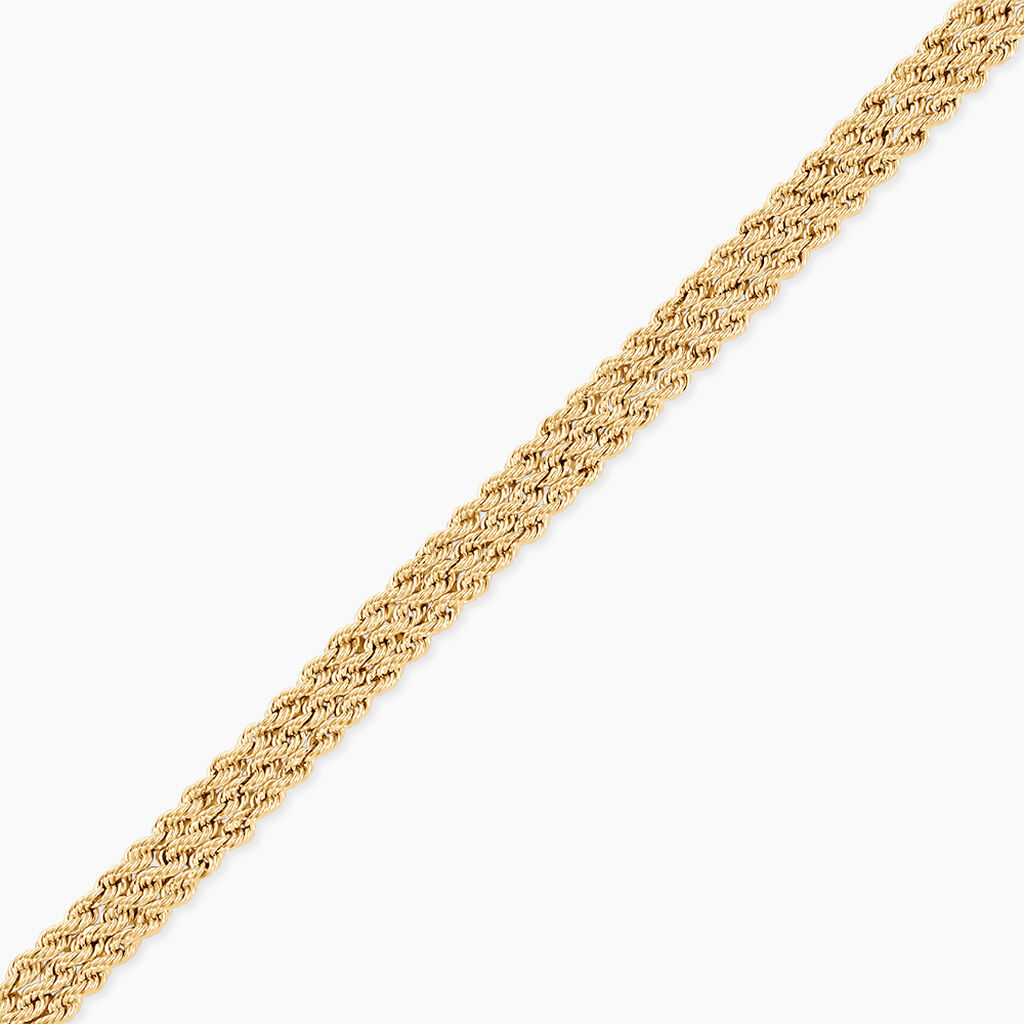 Bracelet Cordelia Maille Corde 3 Rangs Or Jaune - Bracelets cha&icirc;ne Femme | Histoire d&rsquo;Or