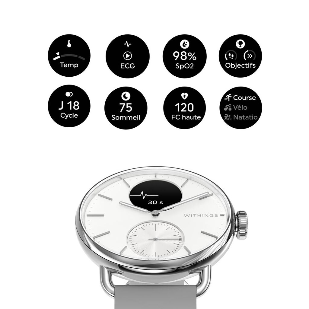 Montre Connect&eacute;e Withings Scanwatch 2 - Montres connect&eacute;es Femme | Histoire d&rsquo;Or