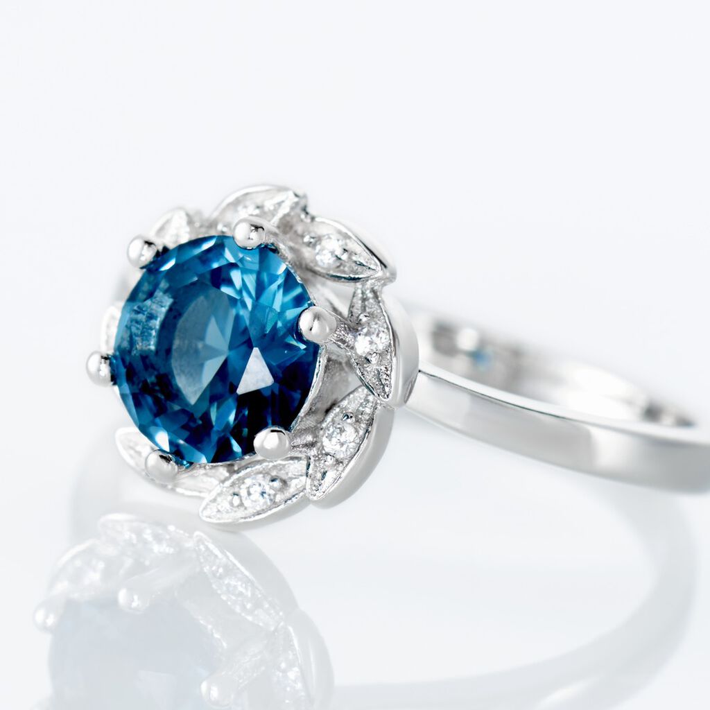 Bague Argent Blanc Clover Verre Oxydes De Zirconium - Bagues solitaires Femme | Histoire d&rsquo;Or