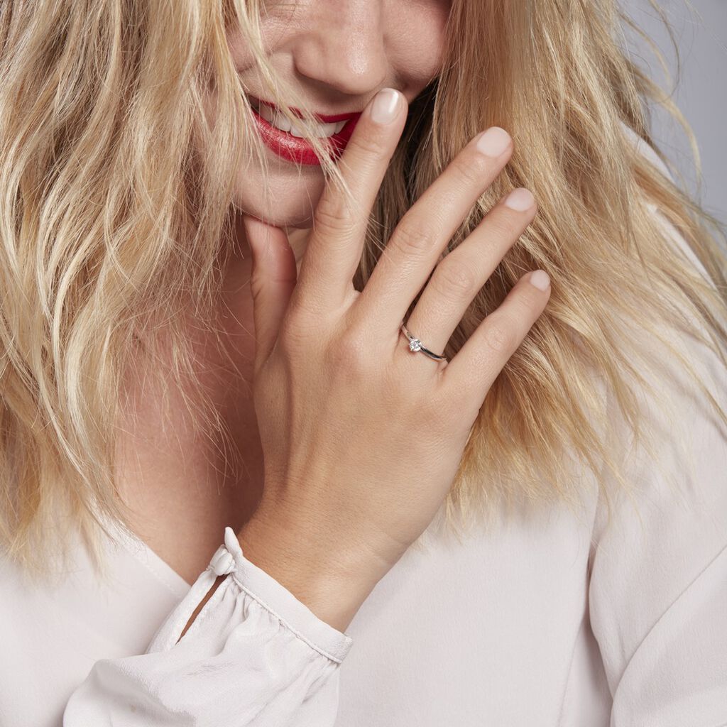 Bague Solitaire Natalia Pl Platine Blanc Diamant - Bagues solitaires Femme | Histoire d’Or