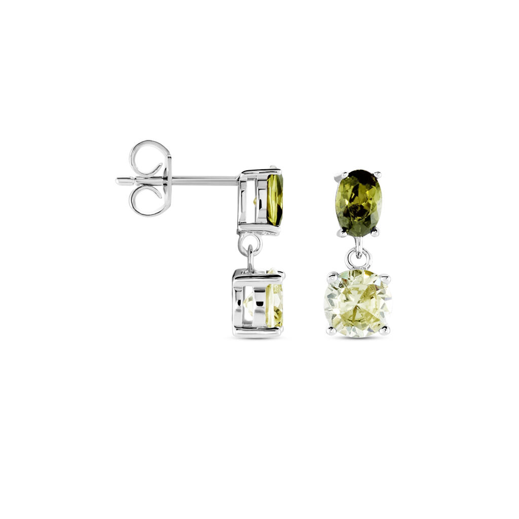 Boucles D'oreilles Pendantes Argent Blanc Brenna Oxydes De Zirconium - Boucles d'oreilles fantaisie Femme | Histoire d’Or