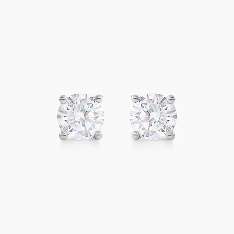 Boucles D'oreilles Puces Aphrodite Or Blanc Diamant - Clous d'oreilles Famille | Histoire d’Or