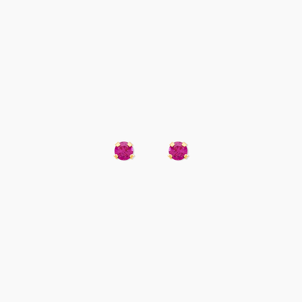 Boucles D'oreilles Puces Or Jaune Oxyde De Zirconium - Clous d'oreilles Femme | Histoire d’Or