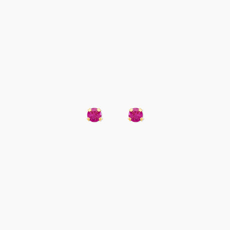 Boucles D'oreilles Puces Or Jaune Oxyde De Zirconium - Clous d'oreilles Femme | Histoire d’Or