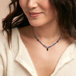 Collier Attila Acier Dor&eacute; Lapis Lazuli Agate - Colliers fantaisie Femme | Histoire d&rsquo;Or