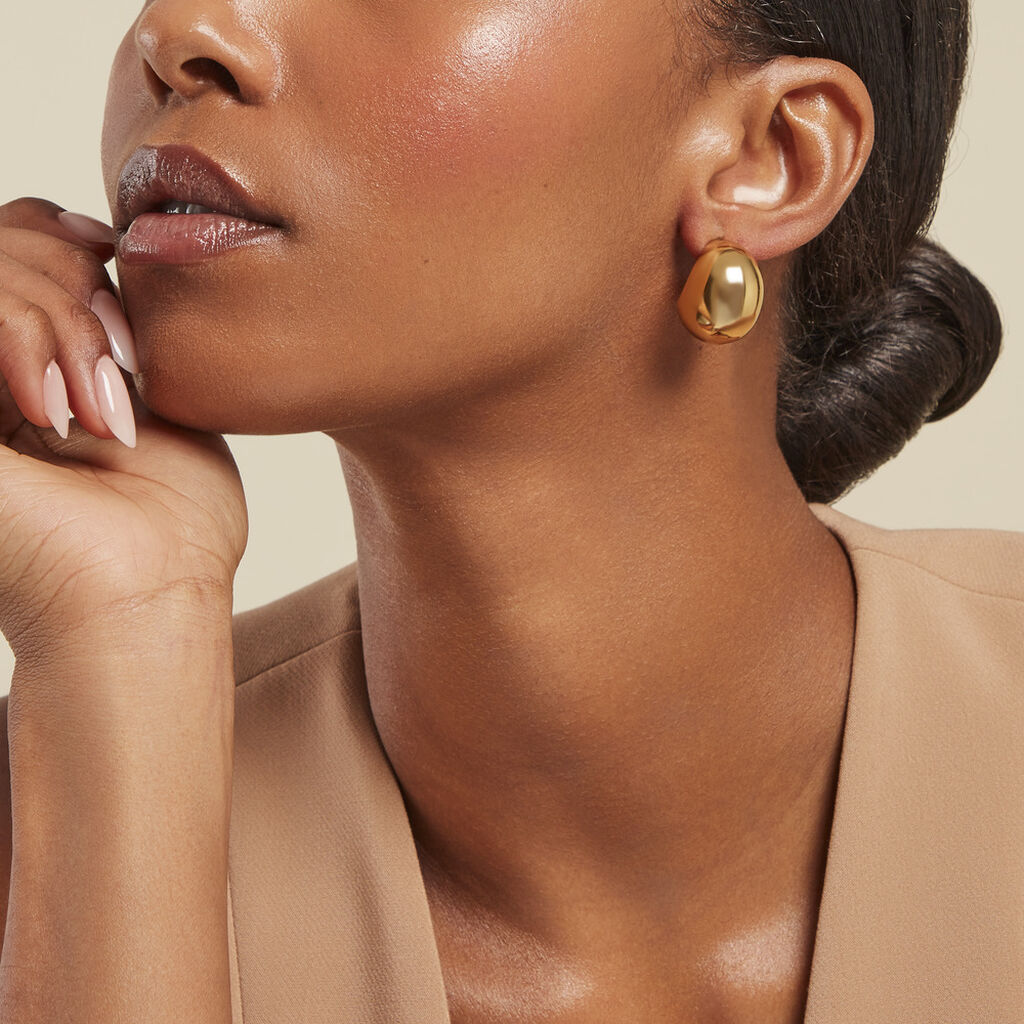Boucles D'oreilles Puces Adoree Acier Jaune - Boucles d'oreilles fantaisie Femme | Histoire d’Or