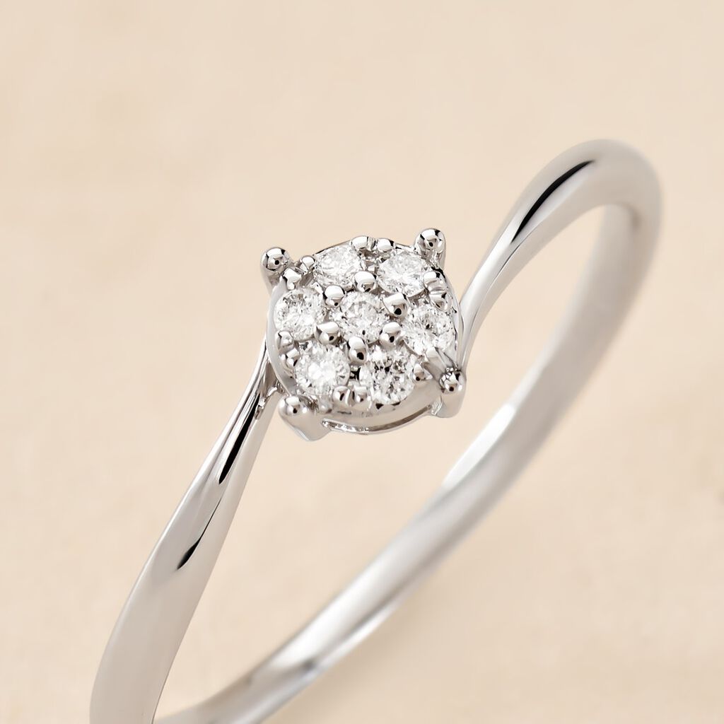 Bague Lysia Or Blanc Diamant - Bagues avec pierre Femme | Histoire d&rsquo;Or
