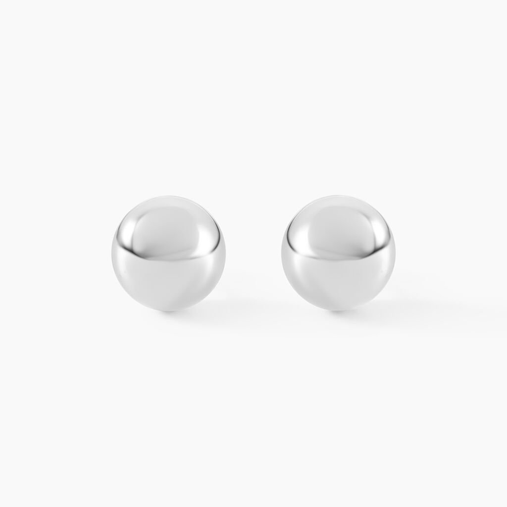 Boucles D'oreilles Puces Virgie Argent Blanc - Boucles d'oreilles fantaisie Femme | Histoire d’Or