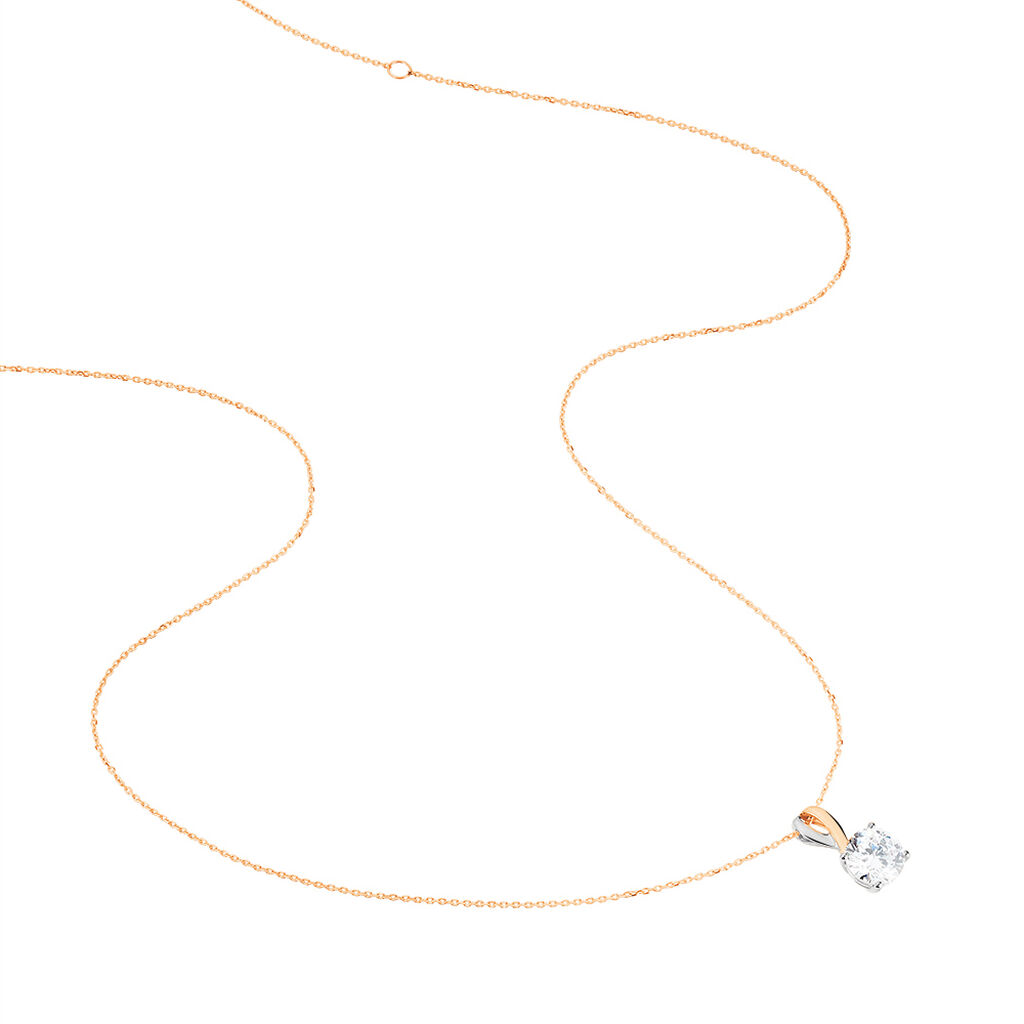 Collier Micheline Or Bicolore Oxyde De Zirconium - Colliers Femme | Histoire d&rsquo;Or