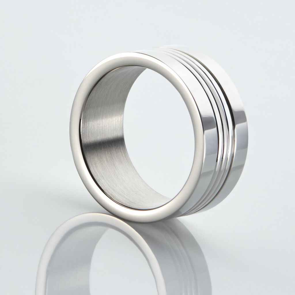 Bague Acier Blanc Walder - Bagues fantaisie Homme | Histoire d’Or