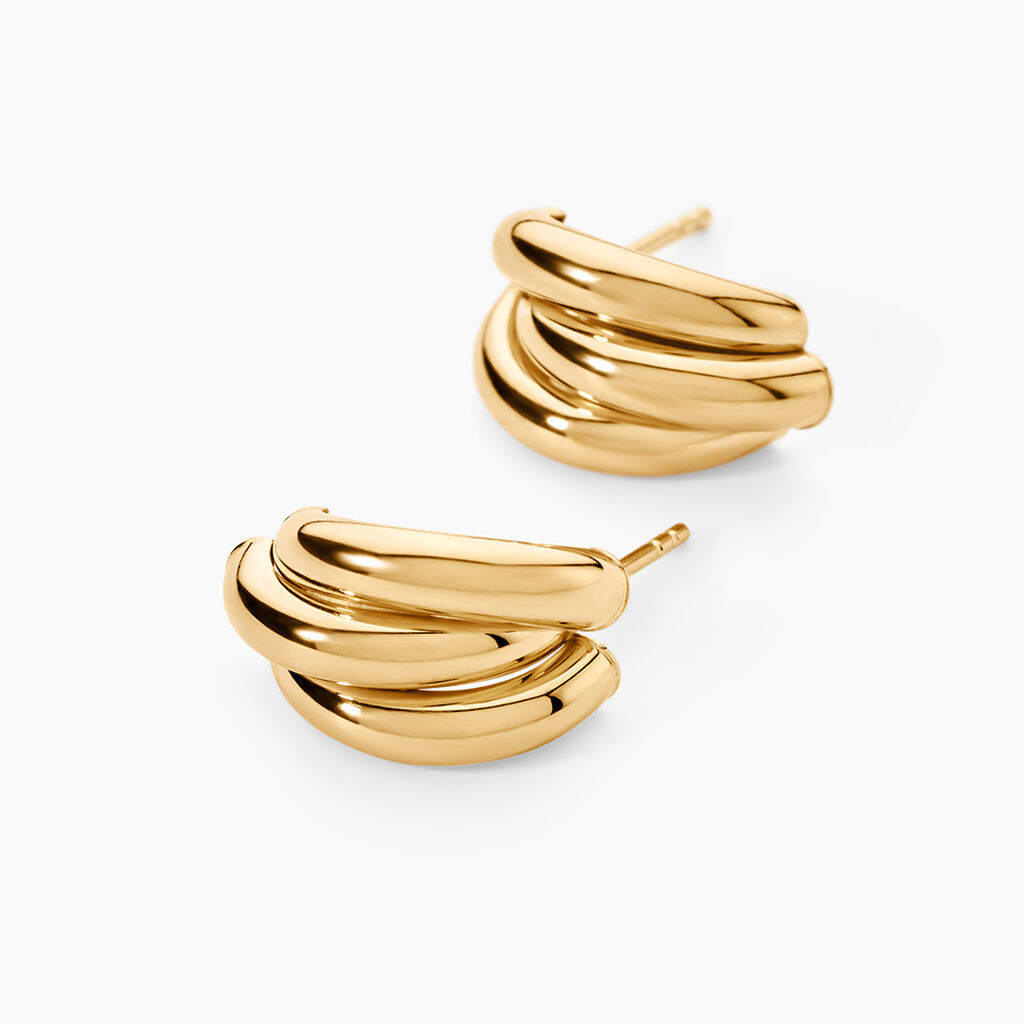 Creoles Or Jaune Kahima - Boucles d'oreilles cr&eacute;oles Femme | Histoire d&rsquo;Or