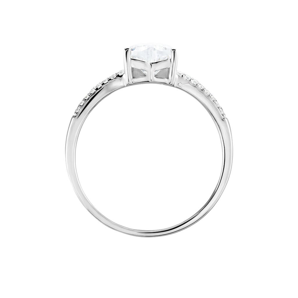 Bague Or Blanc Zandra Oxyde De Zirconium - Bagues solitaires Femme | Histoire d’Or