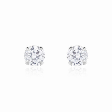 Boucles D'oreilles Puces Laena Argent Blanc Oxyde De Zirconium - Boucles d'oreilles fantaisie Femme | Histoire d’Or