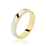 Alliance Miroir Ruban Plat Or Bicolore - Alliances Unisex | Histoire d&rsquo;Or