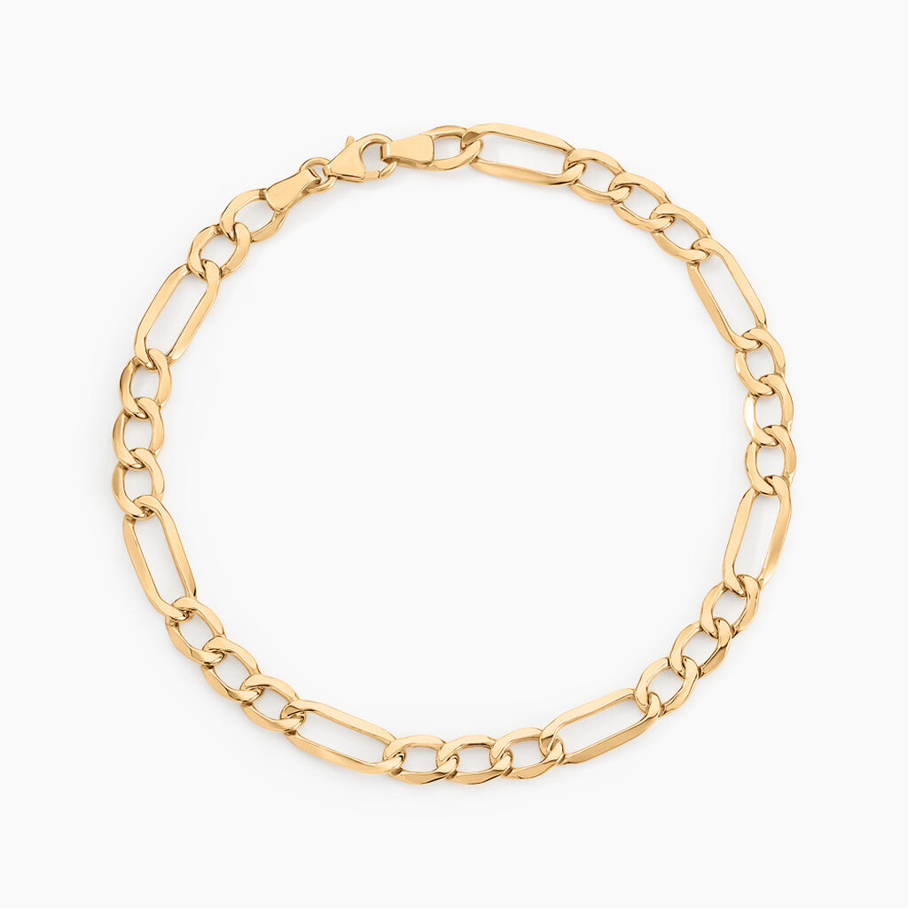 Bracelet Cameo Alternee 1/3 Or Jaune - Bracelets cha&icirc;ne Homme | Histoire d&rsquo;Or