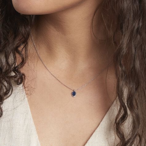 Collier Kriska Or Blanc Saphir Et Diamant - Colliers Femme | Histoire d’Or