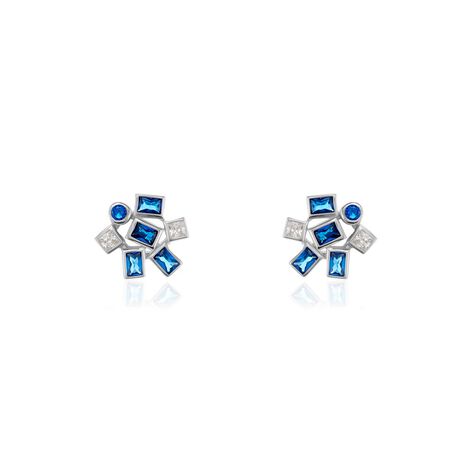 Boucles D'oreilles Puces Argent Iban Spinelles Oxydes - Boucles d'oreilles fantaisie Femme | Histoire d’Or