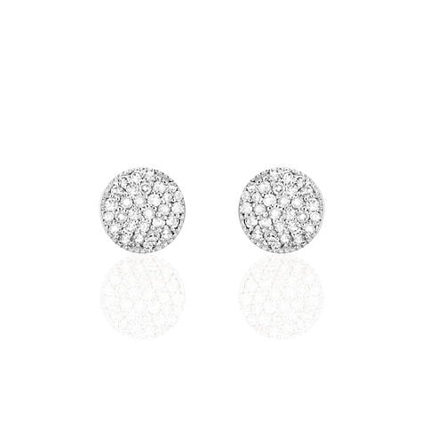 Boucles D'oreilles Puces Kristin Or Blanc Diamant - Clous d'oreilles Femme | Histoire d’Or
