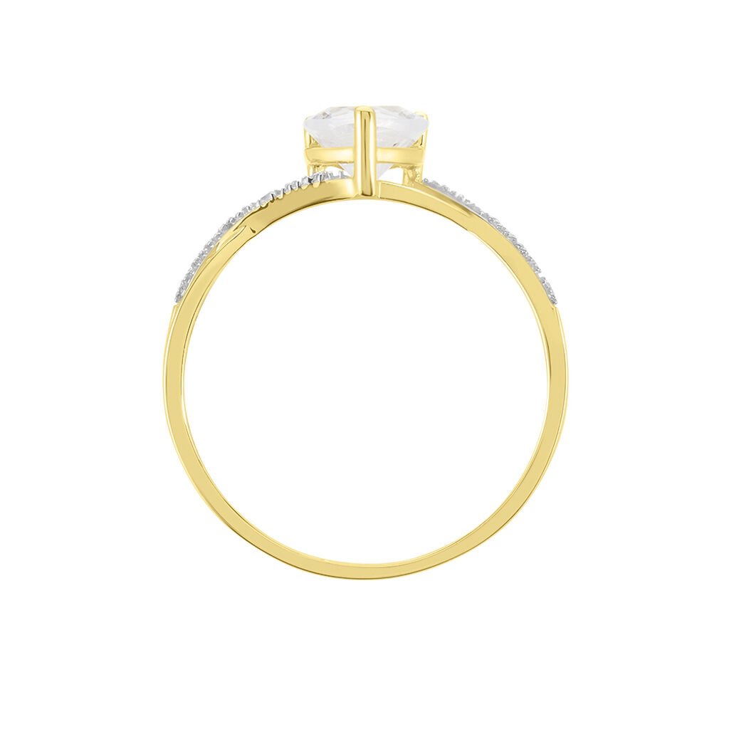 Bague Or Jaune Clothilde Oxyde De Zirconium - Bagues solitaires Femme | Histoire d&rsquo;Or
