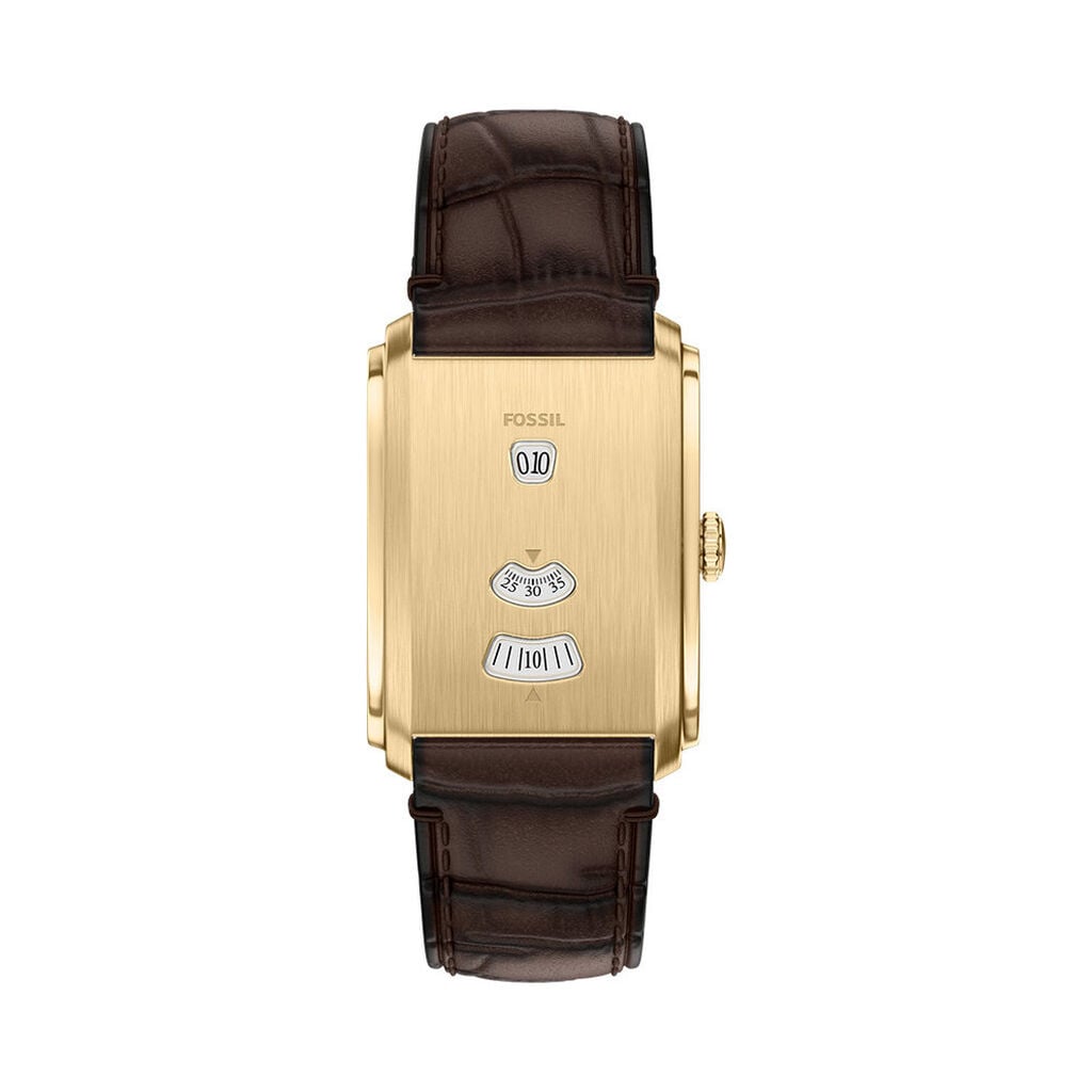 Montre Fossil Carraway Jumping Hour Dor&eacute; - Montres &eacute;tanches Homme | Histoire d&rsquo;Or