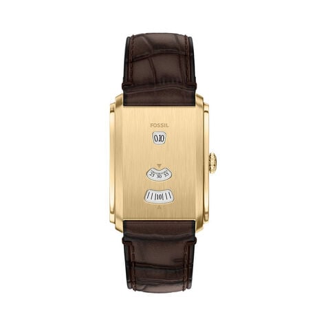 Montre Fossil Carraway Jumping Hour Dor&eacute; - Montres &eacute;tanches Homme | Histoire d&rsquo;Or