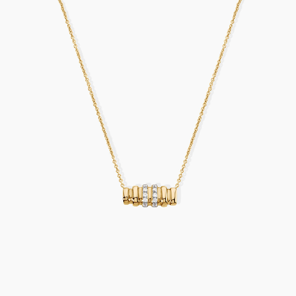 Collier Sunset Riviera Argent Dor&eacute; A L'Or 750/1000 Oxyde De Zirconium - Colliers Femme | Histoire d&rsquo;Or