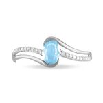 Bague Anja Or Blanc Topaze Et Diamant - Bagues solitaires Femme | Histoire d&rsquo;Or