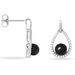 Boucles D'oreilles Pendantes Nerea Argent Blanc Céramique Et Oxyde - Boucles d'oreilles pendantes Femme | Histoire d’Or