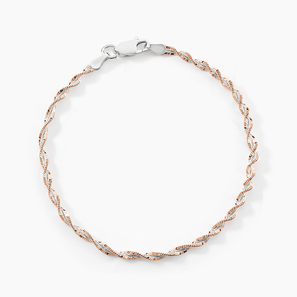 Bracelet Abie Torsade Argent Bicolore - Bracelets chaîne Femme | Histoire d’Or