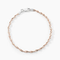 Bracelet Abie Torsade Argent Bicolore