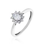 Bague Or Blanc Mysie Diamants Synth&eacute;tiques - Bagues solitaires Femme | Histoire d&rsquo;Or