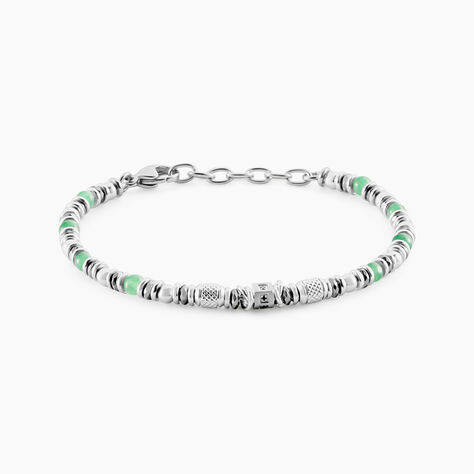 Bracelet Cliff Acier Gris Aventurine Hématite Oxyde De Zirconium - Bracelets Homme | Histoire d’Or