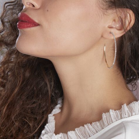 Créoles Tyhana Or Blanc Oxyde - Boucles d'oreilles créoles Femme | Histoire d’Or