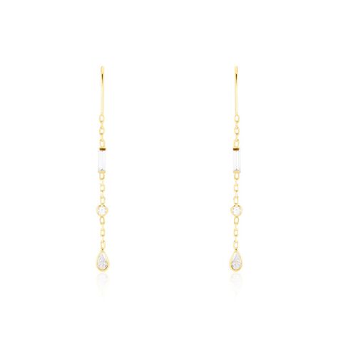 Boucles D'oreilles Pendantes Otso Or Jaune Oxyde De Zirconium - Boucles d'oreilles pendantes Femme | Histoire d’Or