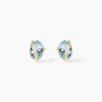 Boucles D'oreilles Puces Prudencia Or Jaune Topaze