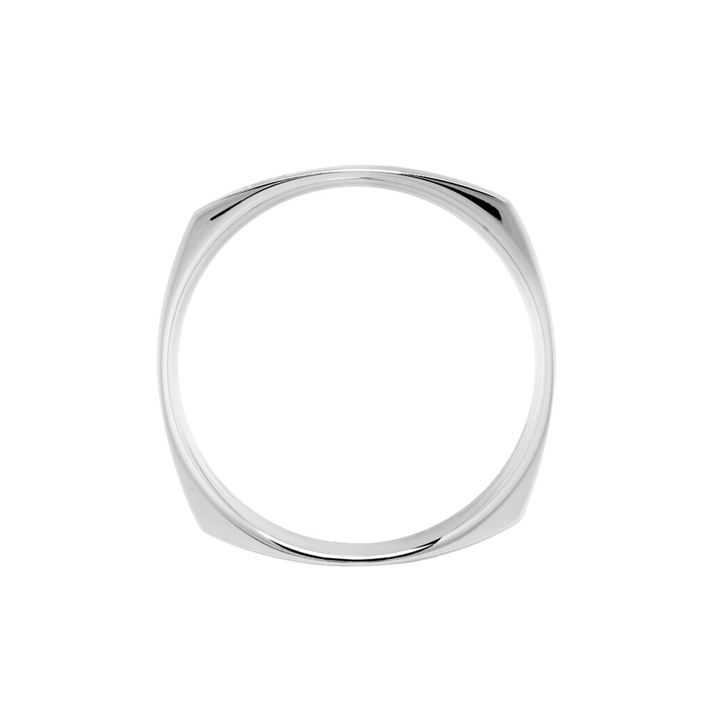 Alliance Carree Brossee Or Blanc Diamant - Alliances Famille | Histoire d’Or