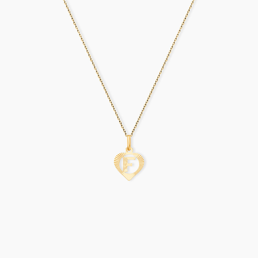 Pendentif Eudocie Coeur Lettre Or Jaune - Pendentifs Famille | Histoire d&rsquo;Or