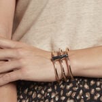 Bracelet Jonc Medina Acier Rose Pierre De Synthese - Bracelets joncs Femme | Histoire d&rsquo;Or
