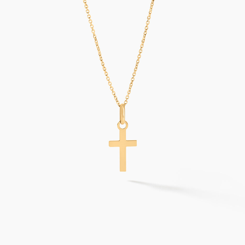 Pendentif Alyssa Croix Or Jaune - Pendentifs Baptême Unisex | Histoire d’Or