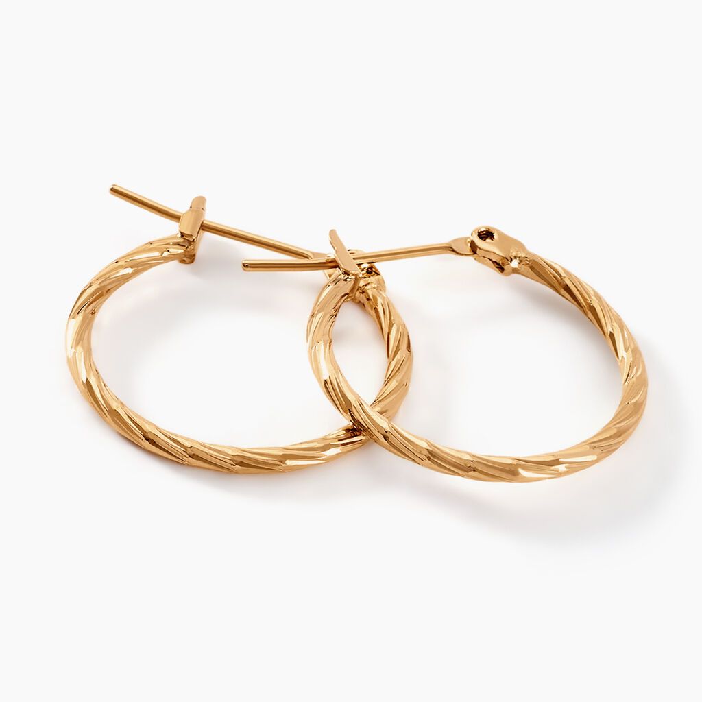Créoles Anusha Plaqué Or Doré - Boucles d'oreilles créoles Femme | Histoire d’Or