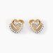 Boucles D'oreilles Puces Ablaye Or Jaune Oxyde De Zirconium - Boucles d'Oreilles Coeur Femme | Histoire d’Or