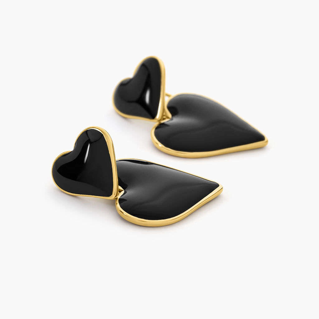 Boucles D'Oreilles Pendantes Ha&iuml;a Acier Dor&eacute; - Boucles d'oreilles fantaisie Femme | Histoire d&rsquo;Or