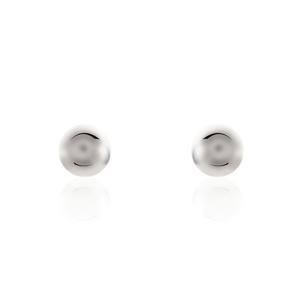 Boucles D'oreilles Puces Fidelia Boule Or Blanc - Clous d'oreilles Femme | Histoire d’Or