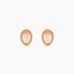 Boucles D'Oreilles Puces Vintage Love Plaque Or Jaune Quartz - Boucles d'oreilles fantaisie Femme | Histoire d&rsquo;Or