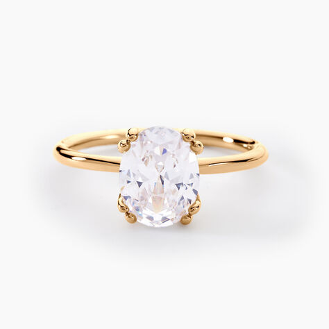 Bague Solitaire Plaqué Or Liber Oxyde De Zirconium - Bagues solitaires Femme | Histoire d’Or