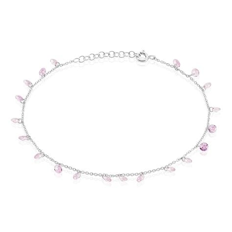 Chaîne De Cheville Carolaine Argent Blanc Oxyde De Zirconium - Chaînes de cheville Femme | Histoire d’Or