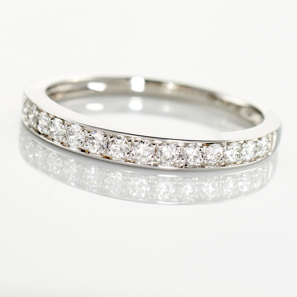 Demi Alliance Juliette Platine Blanc Diamant - Alliances Femme | Histoire d’Or